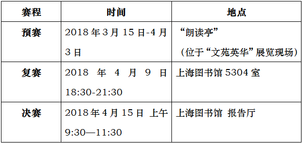 朗讀亭報名參賽時間地點